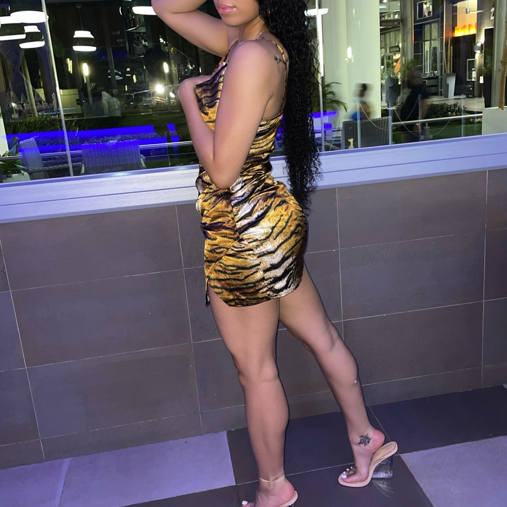 Tiger print mini dress